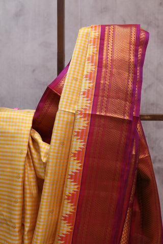 Yellow Gadwal Silk Saree - SRYGSS334