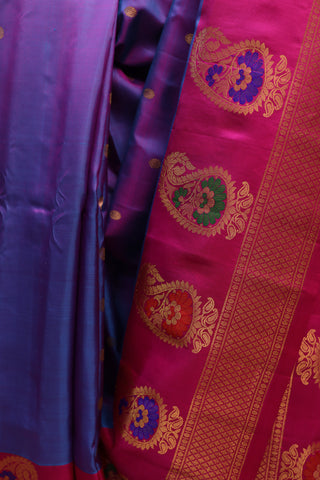 Two Tone Blue Gadwal Silk Saree - SRDPGSS323