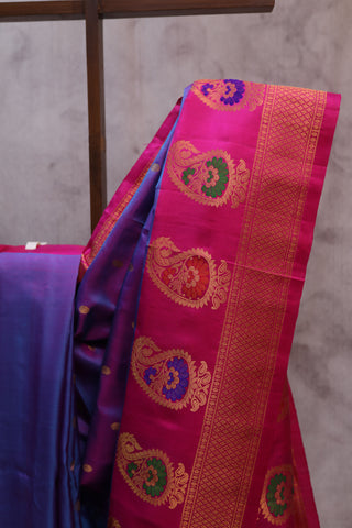 Two Tone Blue Gadwal Silk Saree - SRDPGSS323