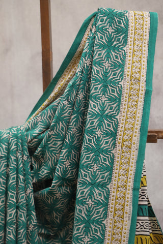 Green HBP Cotton Saree - SRGCS1379