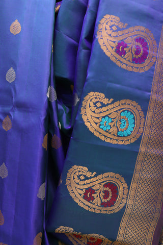 Aqua Blue Gadwal Silk Saree - SRABGSS329