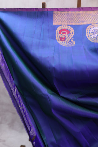 Aqua Blue Gadwal Silk Saree - SRABGSS329