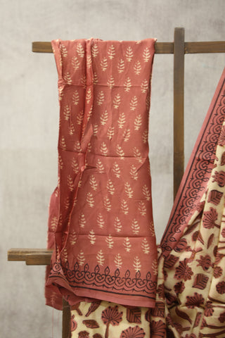 Dark Peach HBP Modal Silk Saree - SRDPMSS160