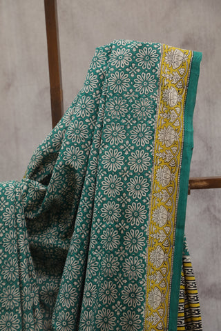 Green HBP Cotton Saree - SRGCS1374