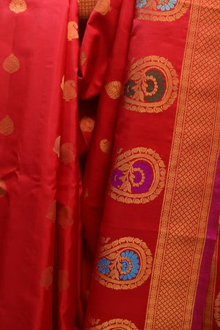 Red Gadwal Silk Saree - SRRGSS325