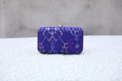 Dark Blue Patola Clutch- SRDBPC10