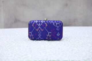 Dark Blue Patola Clutch- SRDBPC10