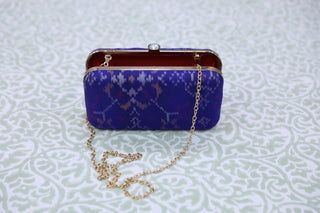 Dark Blue Patola Clutch- SRDBPC10