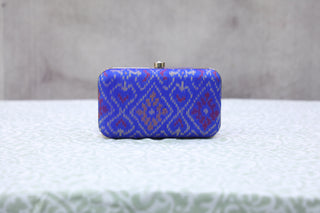 Blue Patola Clutch- SRBPC02