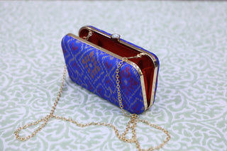 Blue Patola Clutch- SRBPC02