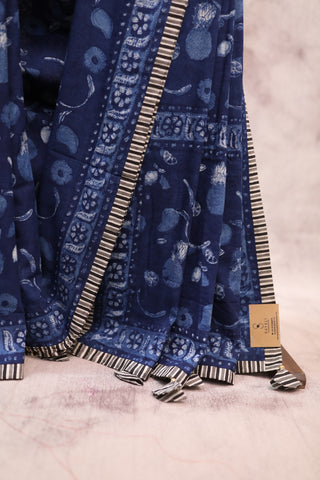 Blue HBP Cotton Saree - SRBCS186