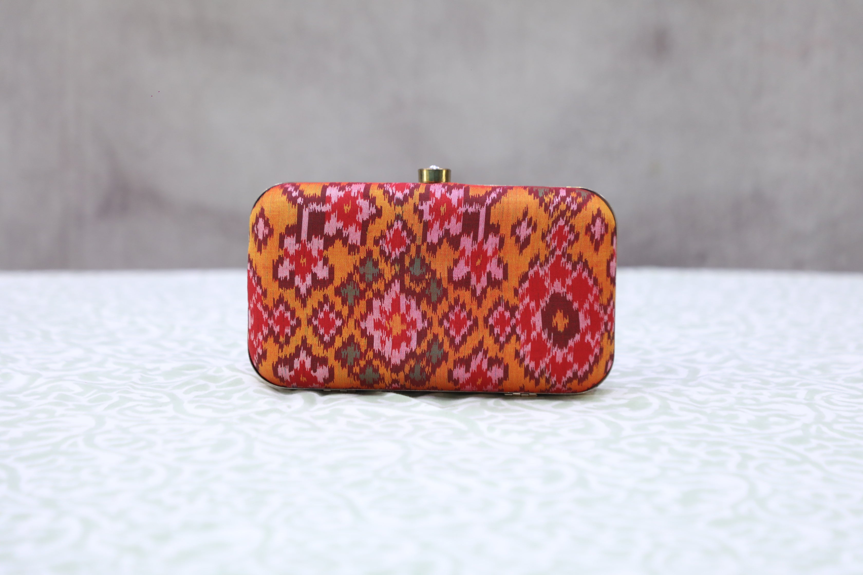 Dark Orange Patola Clutch- SRDOPC15