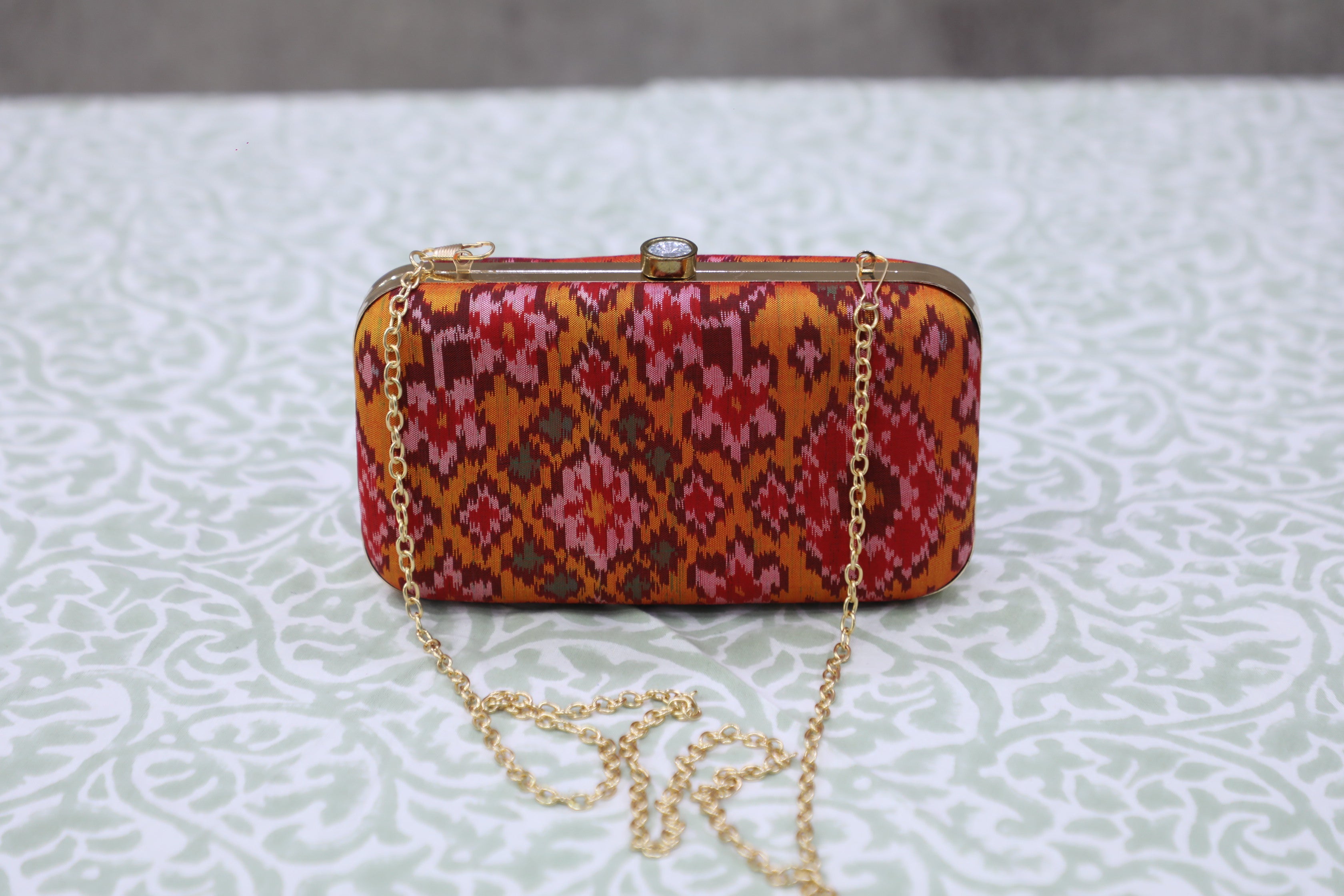 Dark Orange Patola Clutch- SRDOPC15