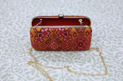 Dark Orange Patola Clutch- SRDOPC15