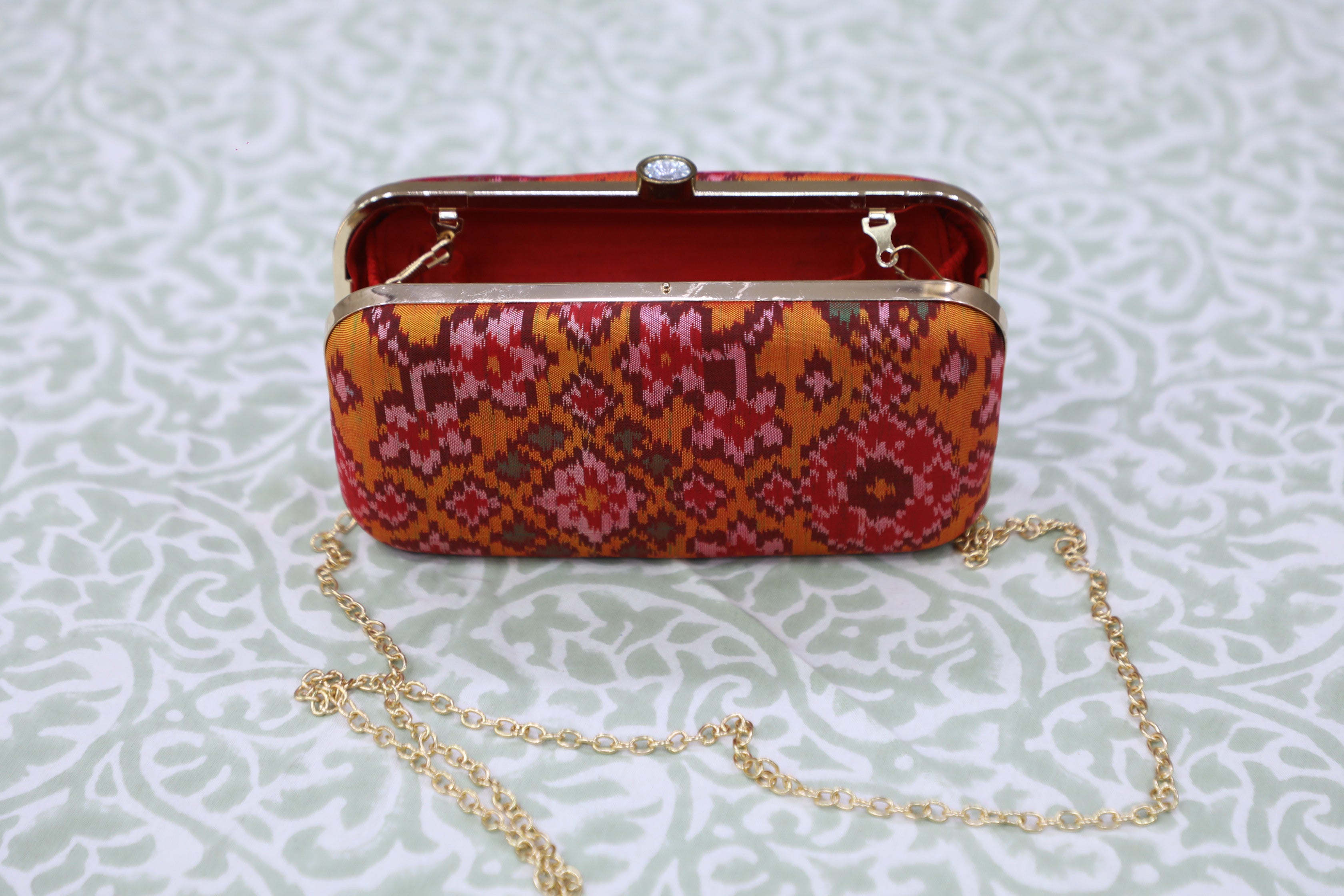 Dark Orange Patola Clutch- SRDOPC15