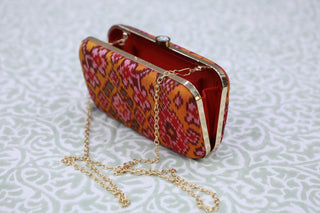 Dark Orange Patola Clutch- SRDOPC15