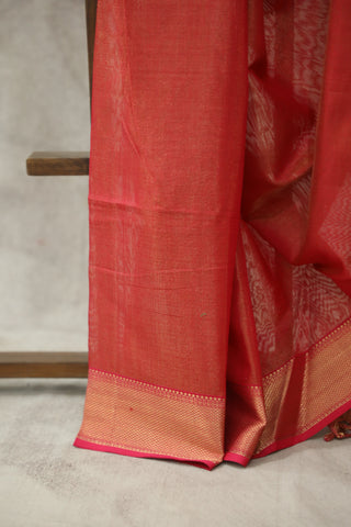 Red Maheshwari Saree - SRRTMS161EX