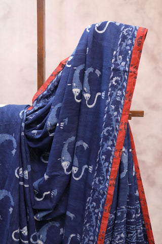 Blue HBP Cotton Saree - SRBCS182