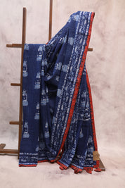 Blue HBP Cotton Saree-SRBCS184