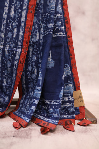 Blue HBP Cotton Saree - SRBCS184