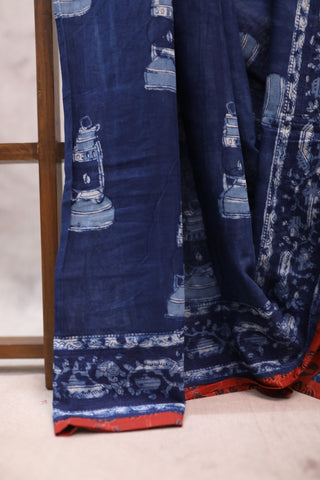 Blue HBP Cotton Saree - SRBCS184