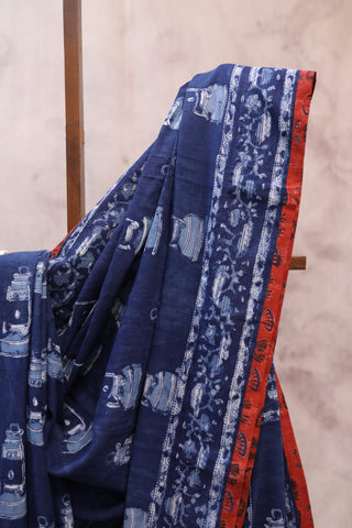 Blue HBP Cotton Saree - SRBCS184