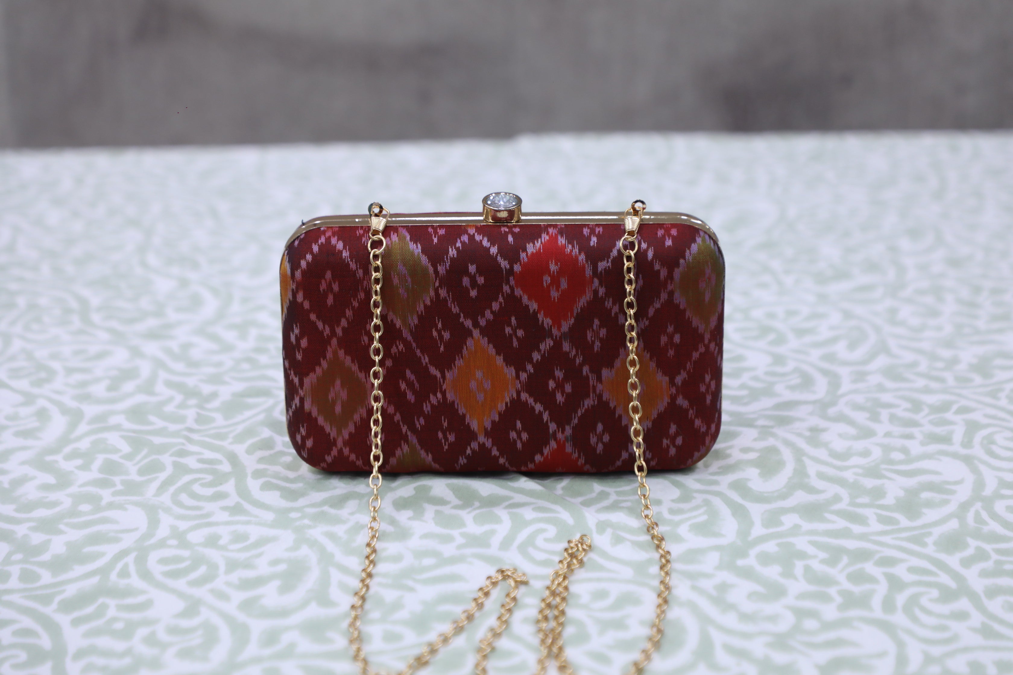 Maroon Patola Clutch- SRMPC14