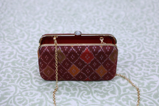 Maroon Patola Clutch- SRMPC14