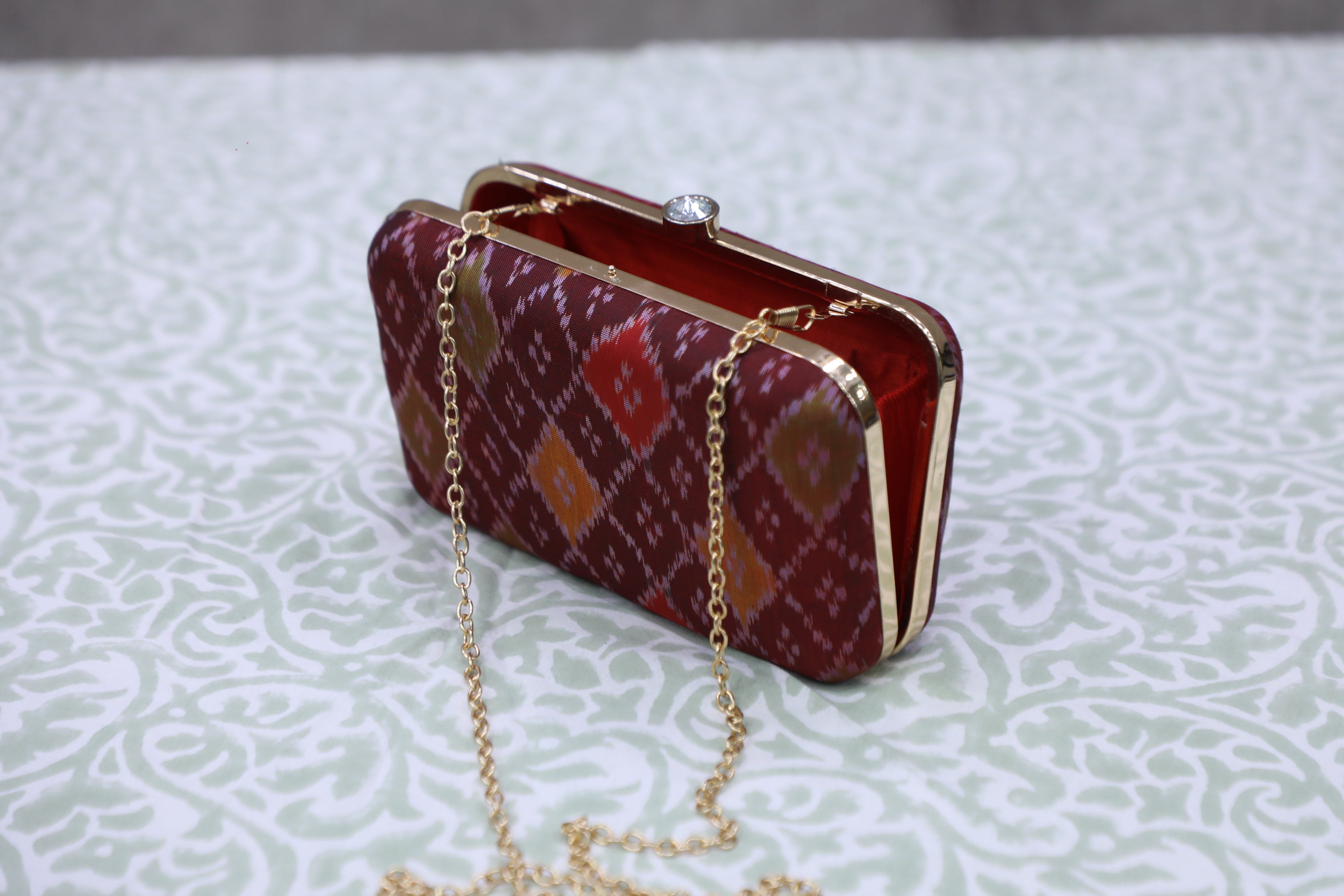 Maroon Patola Clutch- SRMPC14
