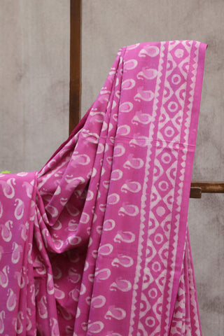 Pink HBP Cotton Saree - SRPCS1345