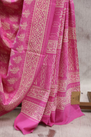 Pink HBP Cotton Saree - SRPCS1346