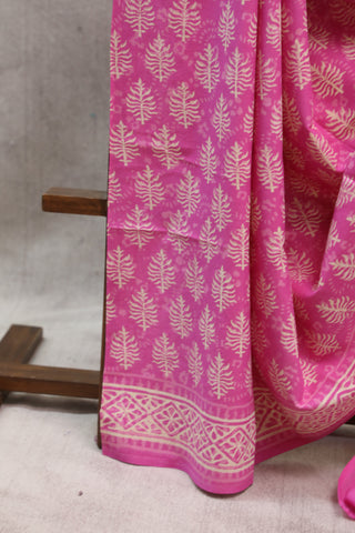 Pink HBP Cotton Saree - SRPCS1346