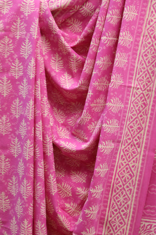 Pink HBP Cotton Saree - SRPCS1346