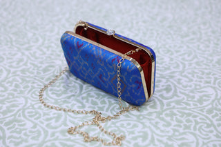 Blue Patola Clutch- SRBPC23