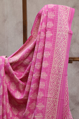 Pink HBP Cotton Saree - SRPCS1346