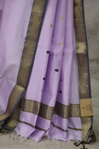 Lavender Maheshwari Cotton Silk Saree - SRLMCS207EX