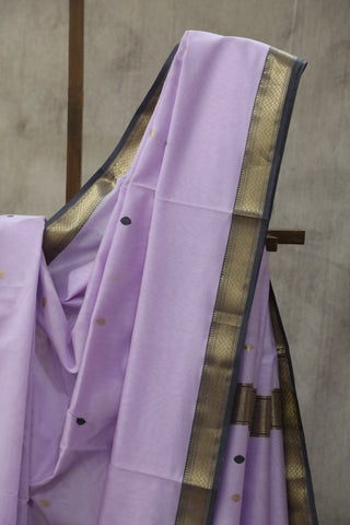 Lavender Maheshwari Cotton Silk Saree - SRLMCS207EX