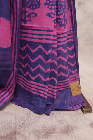 Purple HBP Cotton Saree-SRPCS1176