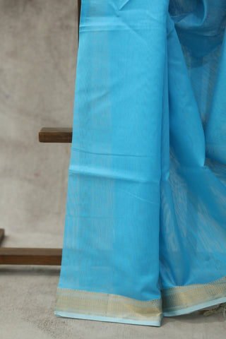 Blue Maheshwari Cotton Silk Saree - SRBCS168EX