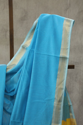 Blue Maheshwari Cotton Silk Saree - SRBCS168EX