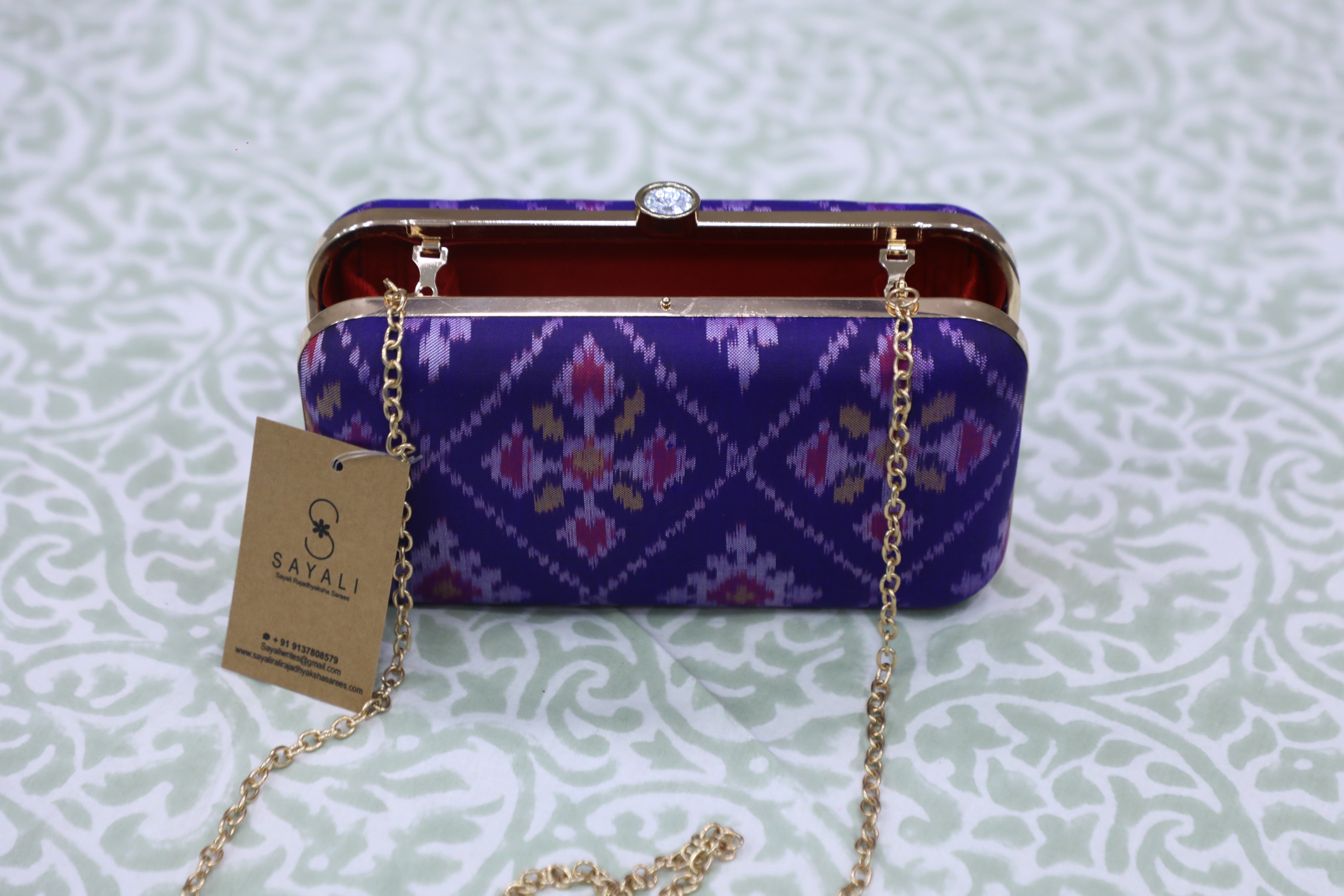 Blue Patola Clutch- SRBPC07