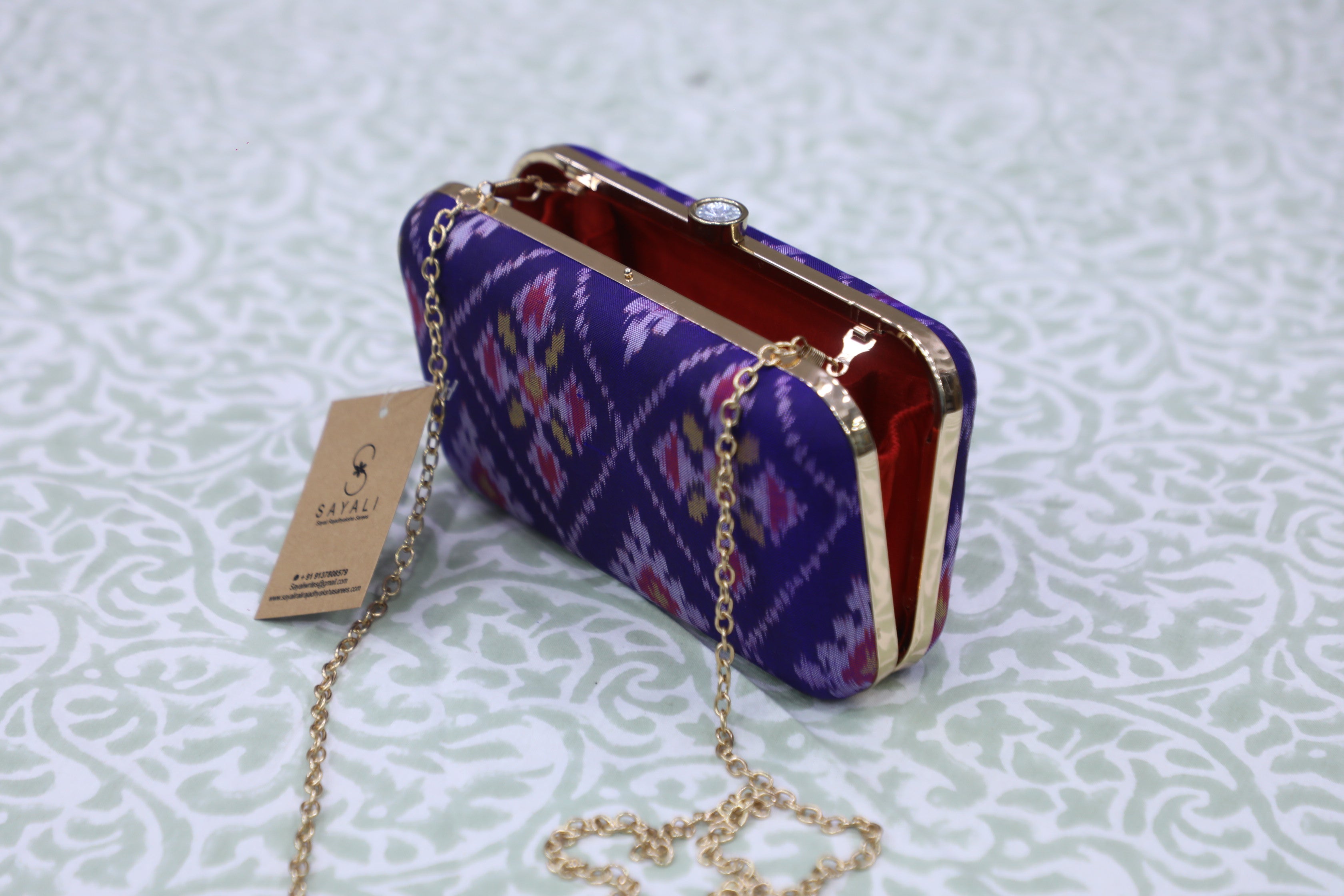 Blue Patola Clutch- SRBPC07