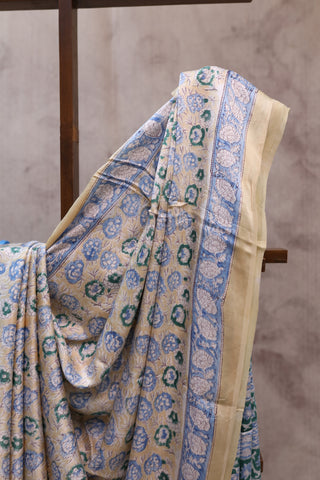 Cream HBP Modal Silk Saree - SRCMSS120