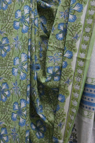 Green HBP Cotton Saree - SRGCS1360