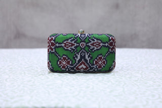 Dark Green Patola Clutch- SRDGPC08