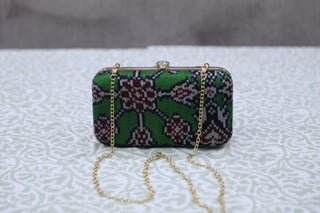 Dark Green Patola Clutch- SRDGPC08