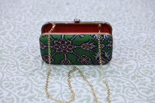 Dark Green Patola Clutch- SRDGPC08