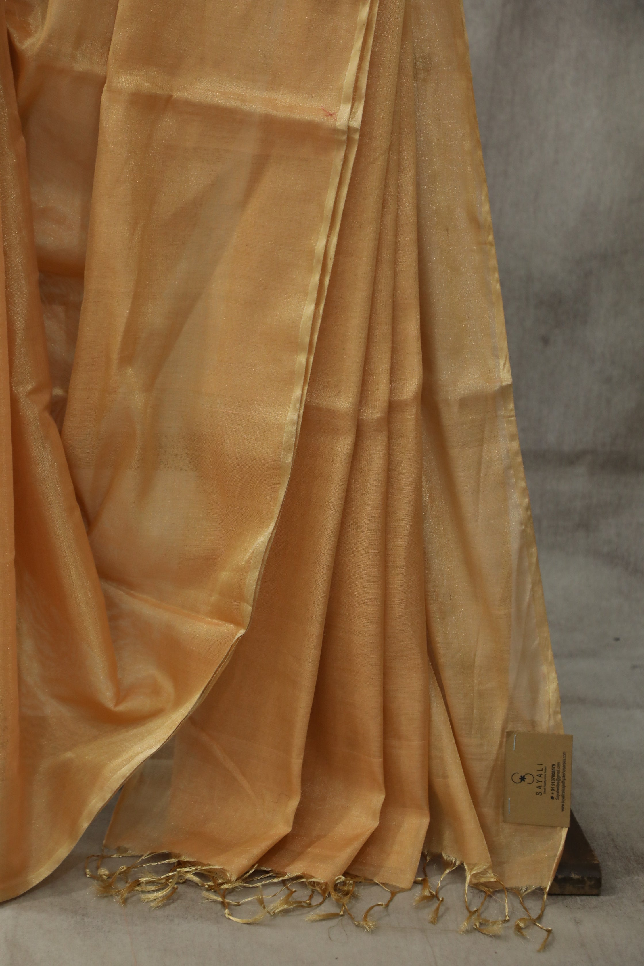 Peach Maheshwari Tissue Saree - SRPMTS125EX