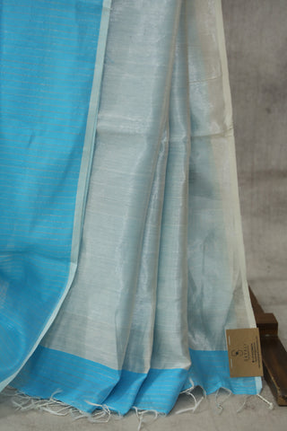 Blue Maheshwari Organza Silk Saree-SRBMOSS08EX