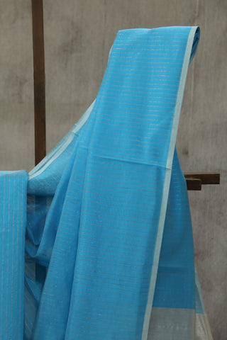 Blue Maheshwari Organza Silk Saree-SRBMOSS08EX